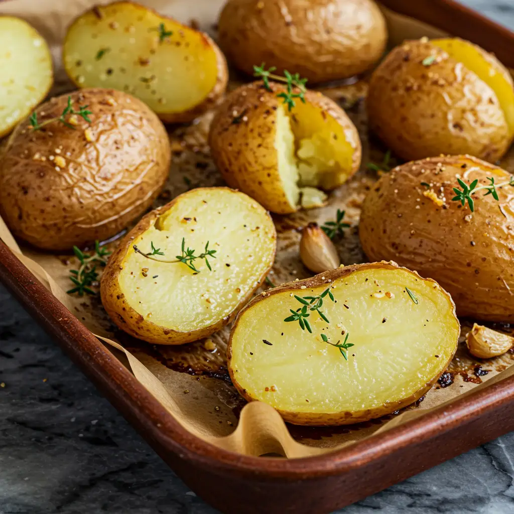 Receita de Batatas Cremosas ao Alho Assadas - Dicas e Dicas
