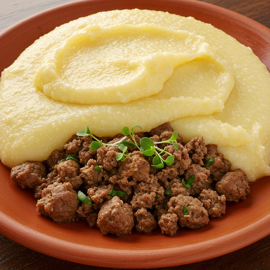 Receita de Polenta Cremosa com Molho de Carne Moída - Dicas e Dicas